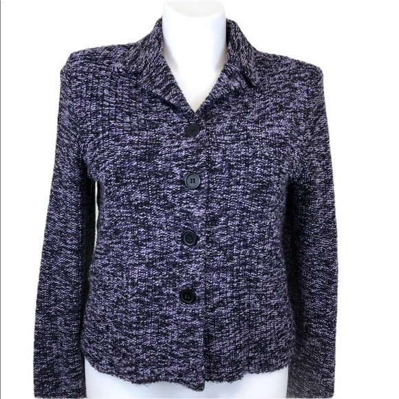 Dress Barn Jackets & Coats Dress Barn Purple Tweed Textured Lined